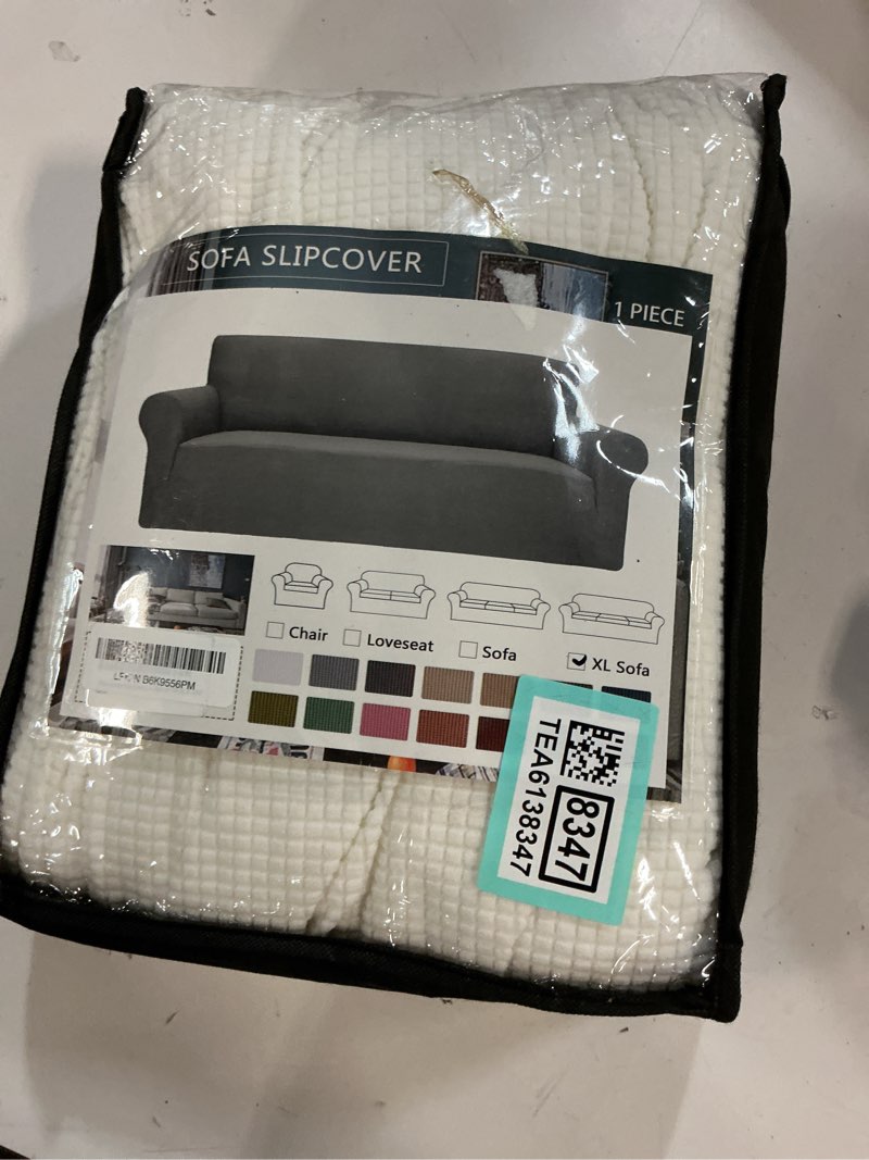 Condition photo showing Good Condition for ZNSAYOTX Stretch Oversized Couch Cover Universal Sofa Covers for Living Room Dogs Pet Furniture Protector Spandex Extra Large Sofa Slipcovers with Anti Slip Foam Sticks (White, XL Sofa) X-Large (92"-115") White