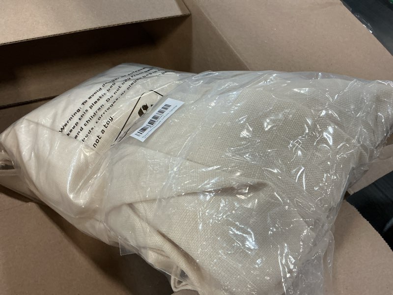Condition photo showing Good Condition for bgment faux linen curtains 95 inches long set of 2 panels, living room long curtains burlap textured thick light filtering privacy grommet window treatments, 52 x 95 inch, light beige 52"w x 95"l (pack of 2) light beige