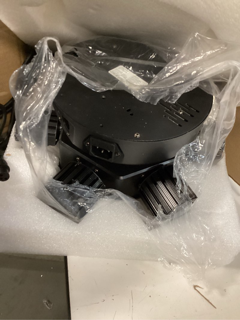 Condition photo showing As Is for Moving Head DJ Lights, 150W RGBW LED Moving Head Light with Mixed Lighting Effects, 6 Arms Party Lights Support DMX-512 & Sound Activated, Stage Lights for Party Disco KTV Wedding Club 6 Arm Party Light