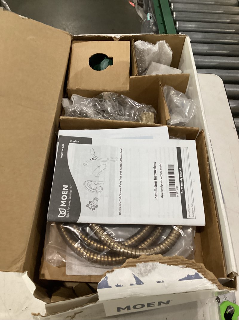 Condition photo showing Good Condition for moen 82775bzg beric single-handle tub and shower faucet, bronzed gold | handshower included, valve included, ips tub spout, pressure-balancing system