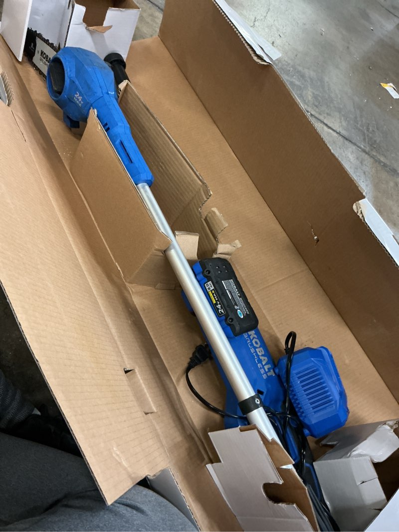 Condition photo showing As Is for Kobalt 24-Volt 8-in Cordless Electric Pole Saw 2 Ah (Battery & Charger Included)