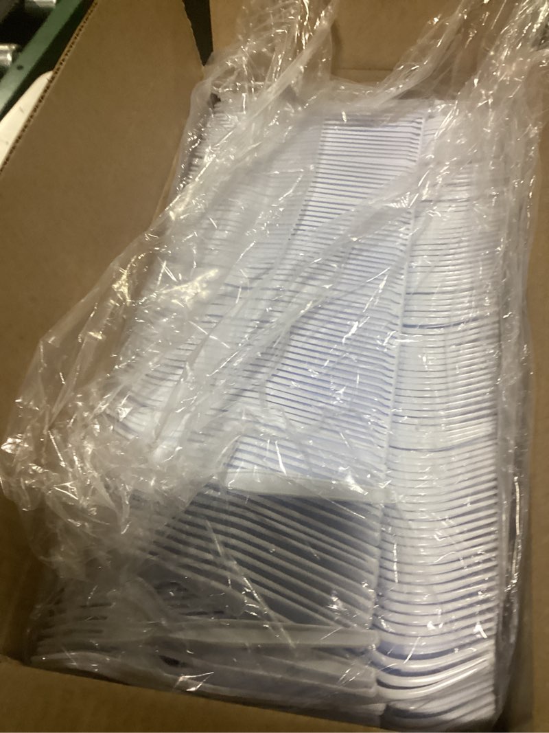 Condition photo showing Good Condition for focusline 1000 count white plastic forks, disposable forks bulk, heat resistant plastic silverware for take out restaurants, family gatherings, outdoor activities 1000 forks