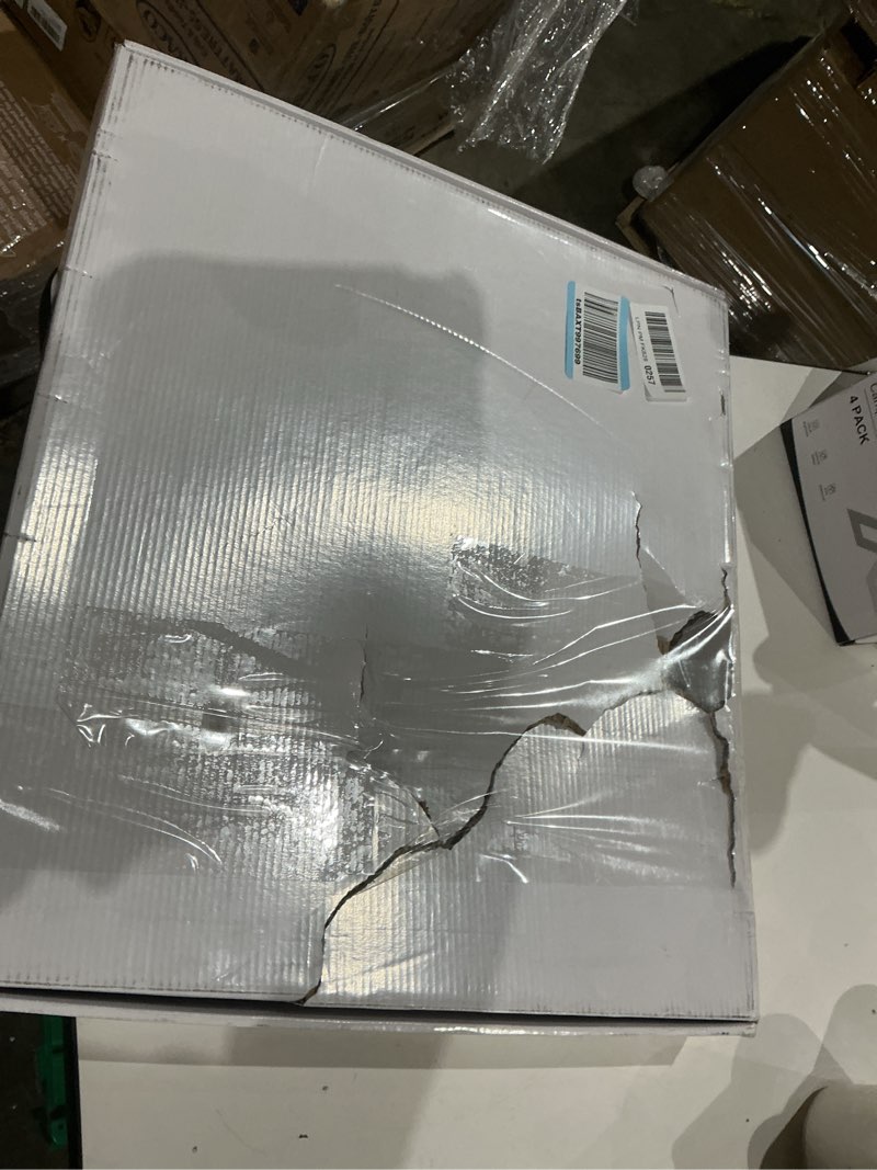 Condition photo showing Good Condition for White Rectangular 18x20 Inches Acrylic Ottoman Tray Decorative Serving Tray with Cutout Handles Organizer Tray on Coffee Table Countertop Big Breakfast Bed Tray Living Room Appetizer Serving Food 20" x 18" x 2" White