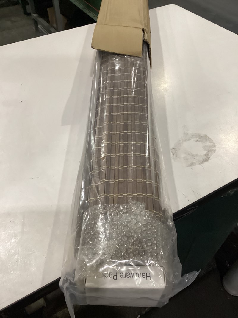 Condition photo showing New/Like New for Cordless Bamboo Roman Shades for Windows, Blinds Size (36" W ×64" H) Colour (BDP-Driftwood) Bdp-driftwood 36" W × 64" H