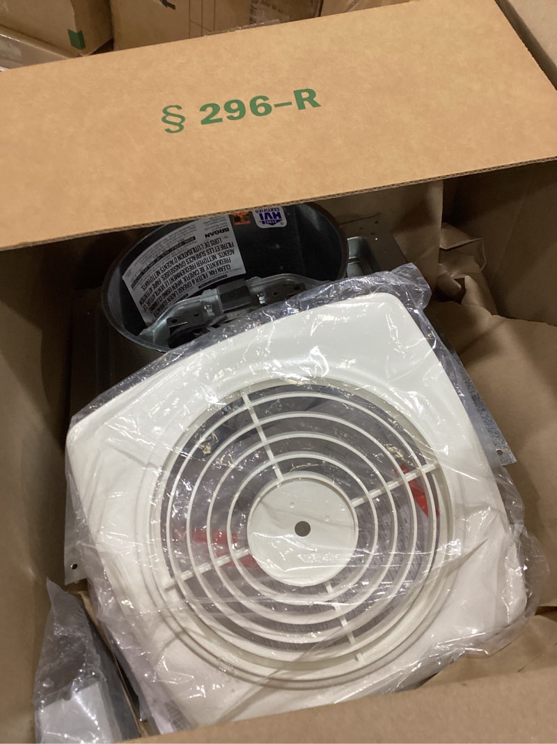 Condition photo showing Good Condition for broan-nutone 509 through-the-wall ventilation fan white cover, 200 cfm, 8.5 sones, 8" fan, 200 cfm no switch dial