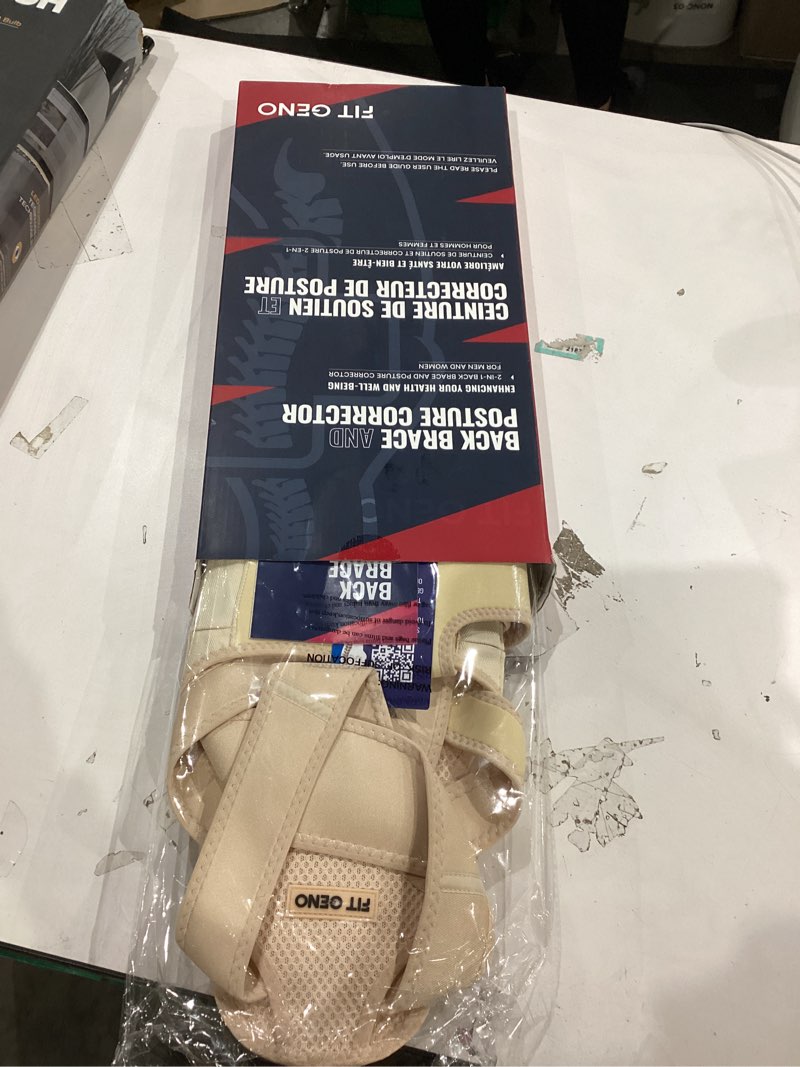 Condition photo showing Good Condition for fit geno back brace posture corrector for men & women: shoulder straightener adjustable full back support pain relief - scoliosis hunchback spine corrector (large/x-large) beige large/x-large