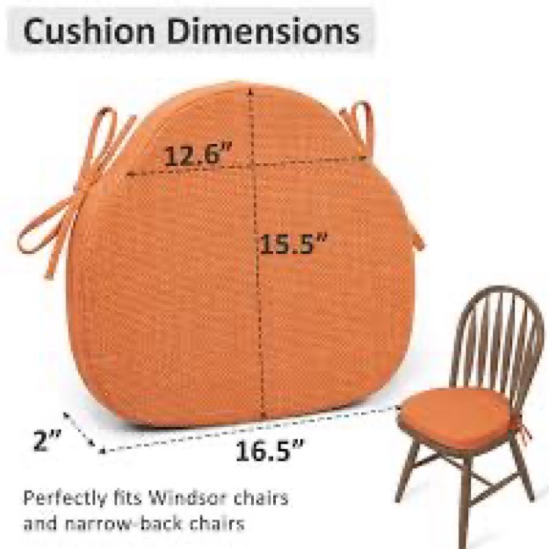 Shinnwa Dining Chair Cushions Set of 2, High-Resilience Foam Windsor Seat Pads, Kitchen Chair Cushio