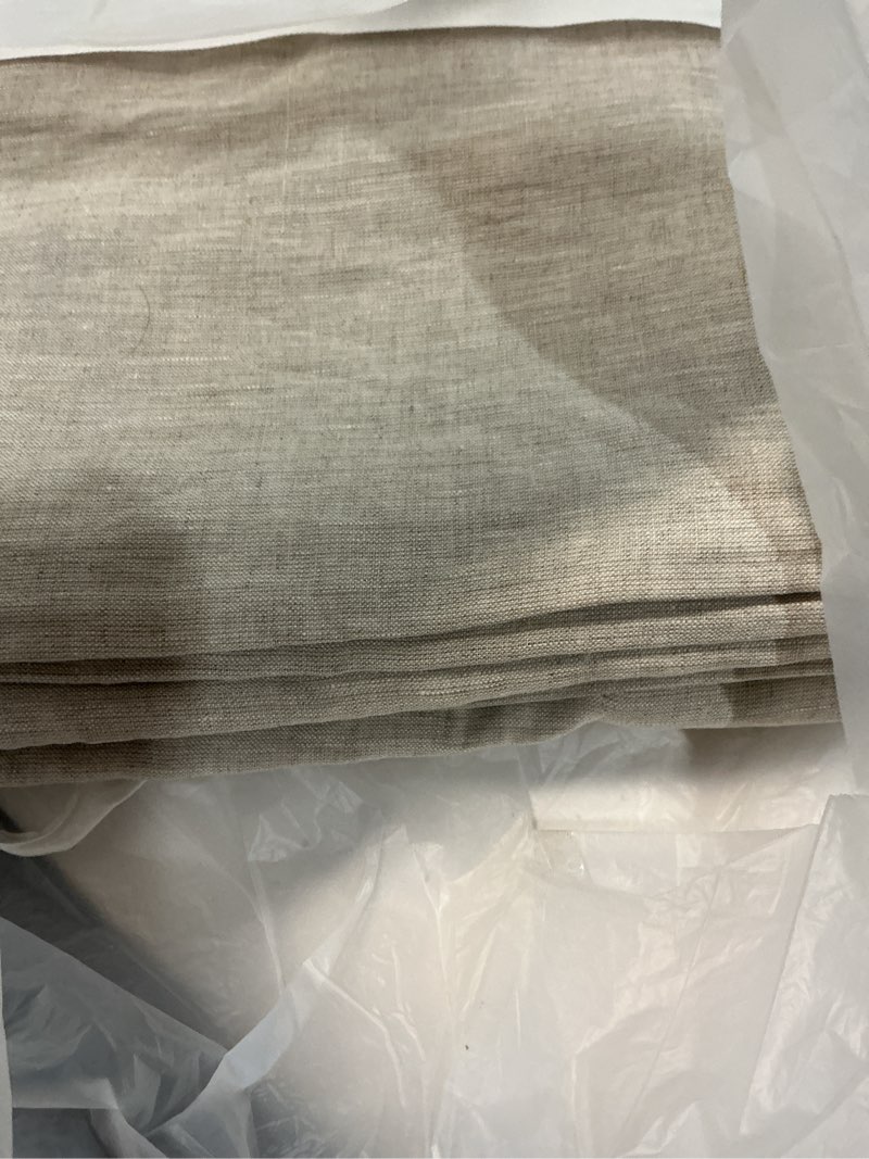 Condition photo showing Good Condition for european linen room darkening curtain, 48x84, flax
