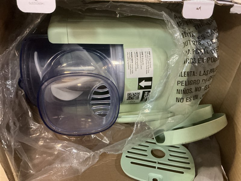 Condition photo showing As Is for GreenPan Frost Ice Cream Maker & Slushie Machine, Soft Serve, Sorbet, Margaritas, Milkshakes, Frozen Yogurt, No Pre-Freezing, Ready in 15 Mins, 6 Modes, 7 Textures, Self-Cleaning, Family Size, Green 4 Pint Ice Cream & Frozen Drink Maker Pistachio Green