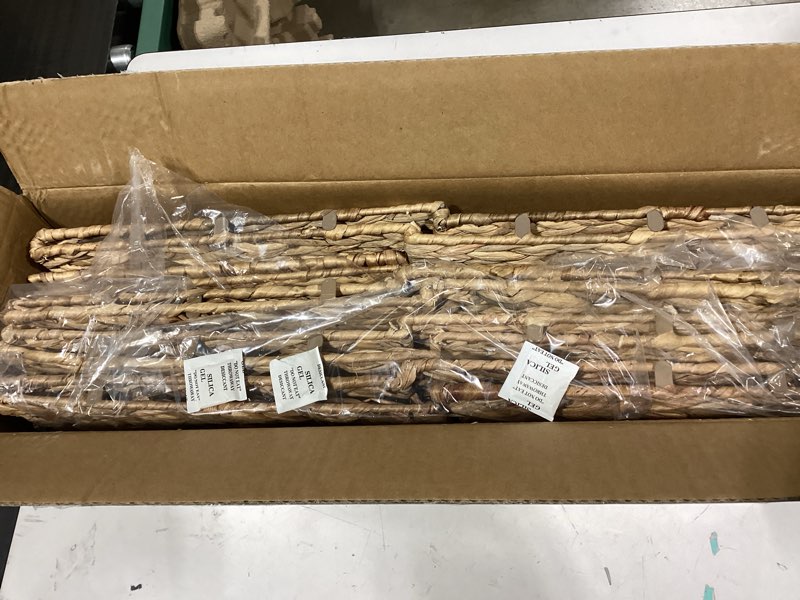 Condition photo showing Good Condition for 12x12in Storage Baskets Set of 4 Water Hyacinth Baskets,Foldable Handwoven Storage Cubes,Wicker Cube Baskets Laundry Organizer Totes for Home