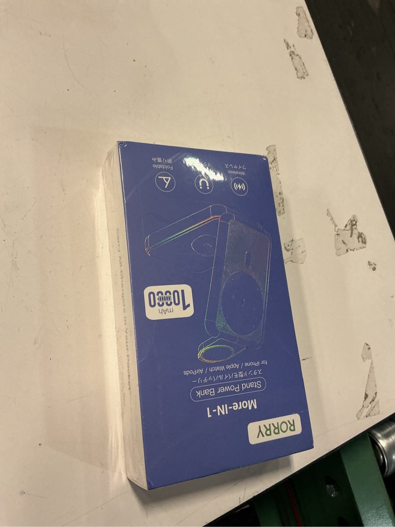 Condition photo showing New/Like New for RORRY Portable Charger, 3-in-1 Charging Station 10000mAh Portable Charger Power Bank for MagSafe Foldable Battery Pack Travel for iPhone 17/16/15/14/13/12, for Apple Watch 11/10/9/8/7/Ultra/3/2, White