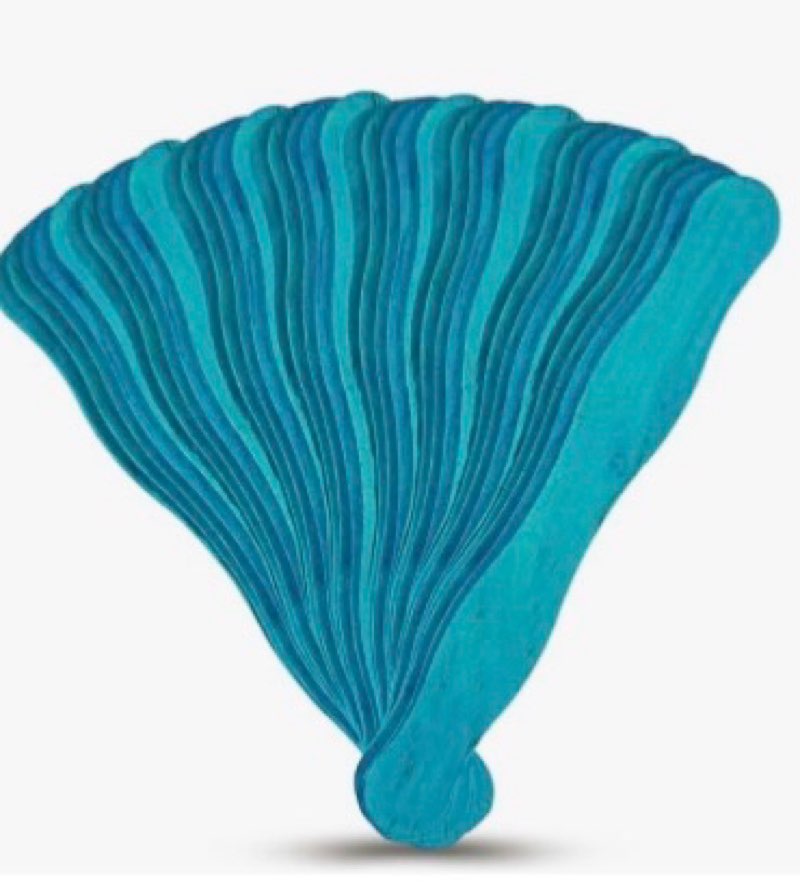 Manaloom Pack of 500 Curved Craft Sticks - 8\" Birchwood Popsicle Sticks for Crafts, Jumbo Craft Sticks for Fan Handles, Wedding Programs, DIY Crafting Supplies, (blue)