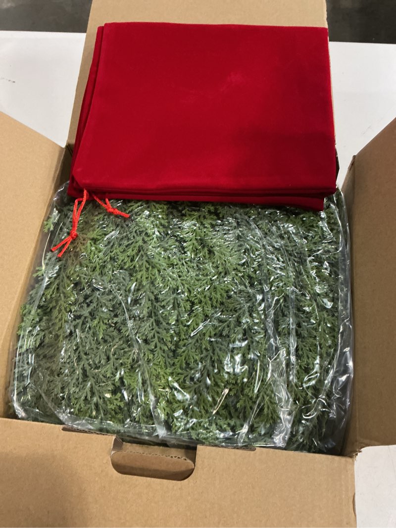 Condition photo showing New/Like New for Christmas Garland Real Touch Cedar Garland Christmas Decorations 9 ft Soft and Lush Realistic Faux Pine Garlands for Mantle, Table, Stairs, Doorframe, Fireplace Indoor Outdoor Holiday Decorations 9ft-Cedar 1