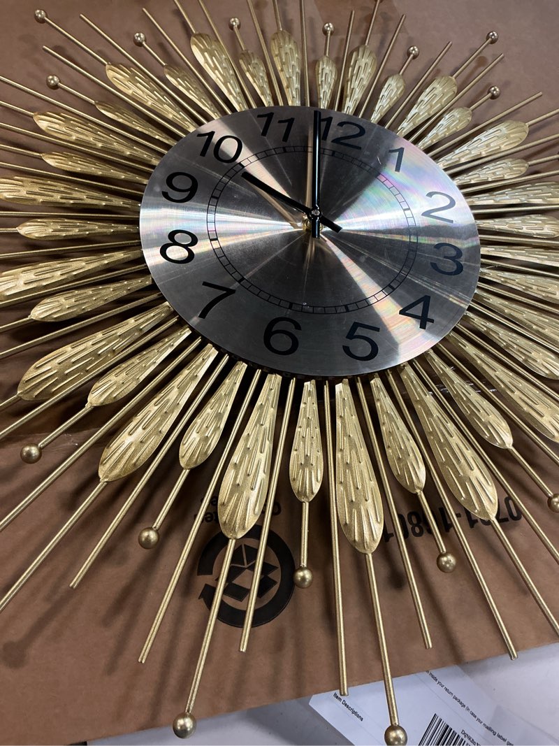 Condition photo showing As Is for Luxury Wall Clock For Living Room Modern Minimalist Design Silent Non-Ticking Decorative Clock For Home Office