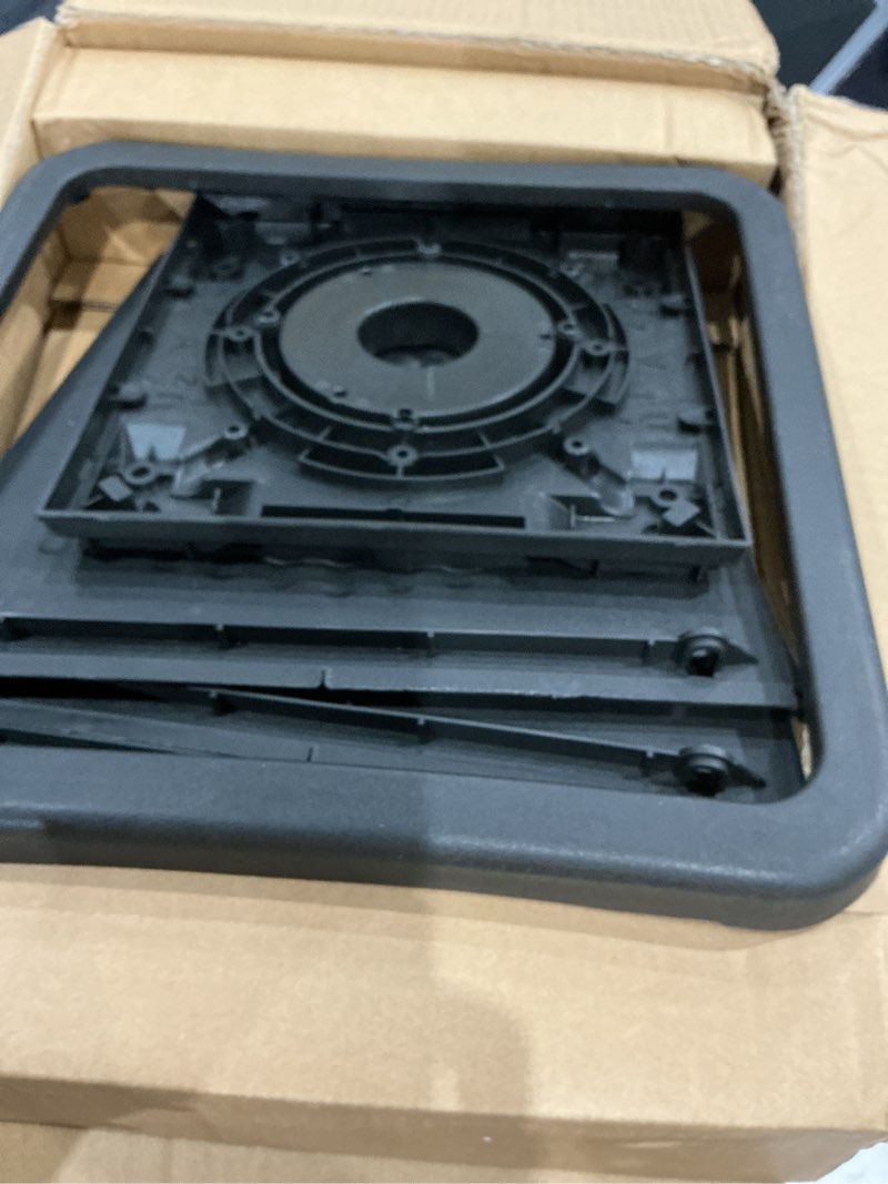 Condition photo showing As Is for (incomplete, missing pieces)3-head solar lamp post with planter, 74\" solar light flower pot lamp post, 60lm waterproof solar light poles for outside, garden, patio, yard, driveway, replaceable bulb, warm white (3000k) black clear frame