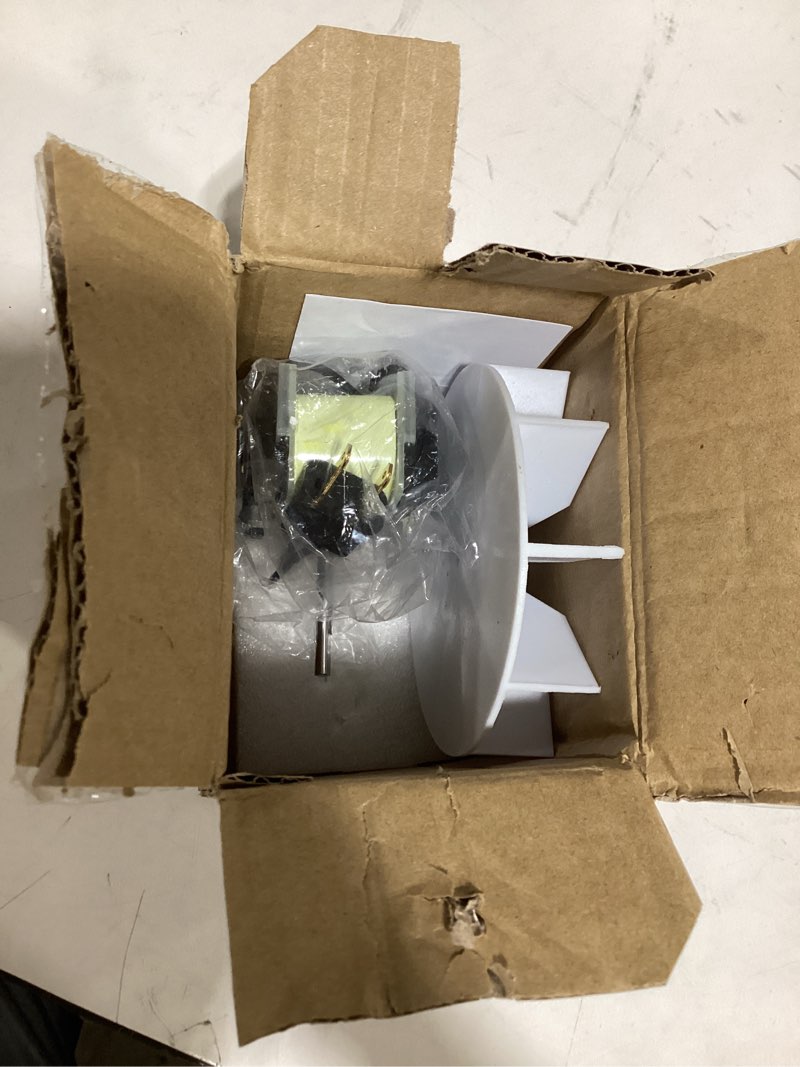Condition photo showing As Is for universal bathroom exhaust fan motor kit - 3/16" dia 1.7in long shaft 120v 50cfm for nu-tone & br-oan, bathroom vent fan with blower wheel, third generation, enhanced performance