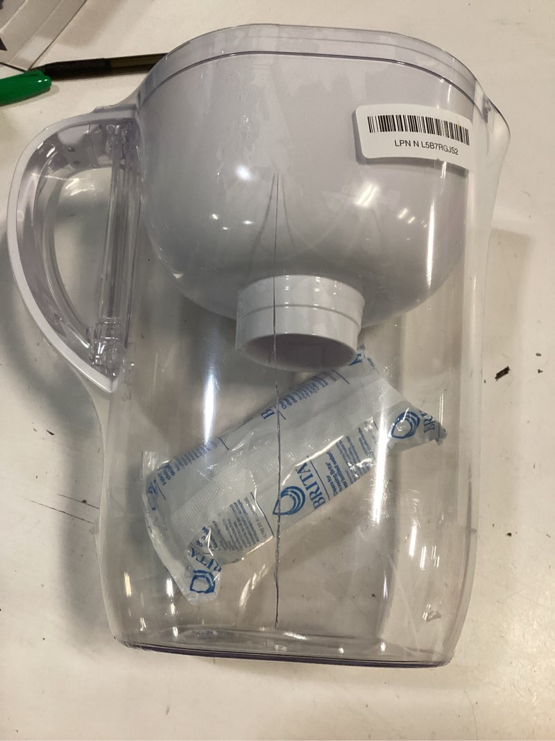 Condition photo showing As Is for Brita Large Water Filter Pitcher for Tap and Drinking Water, Includes 1 Standard Filter, BPA-Free, Lasts Two Months, 10-Cup Capacity, Bright White Standard White