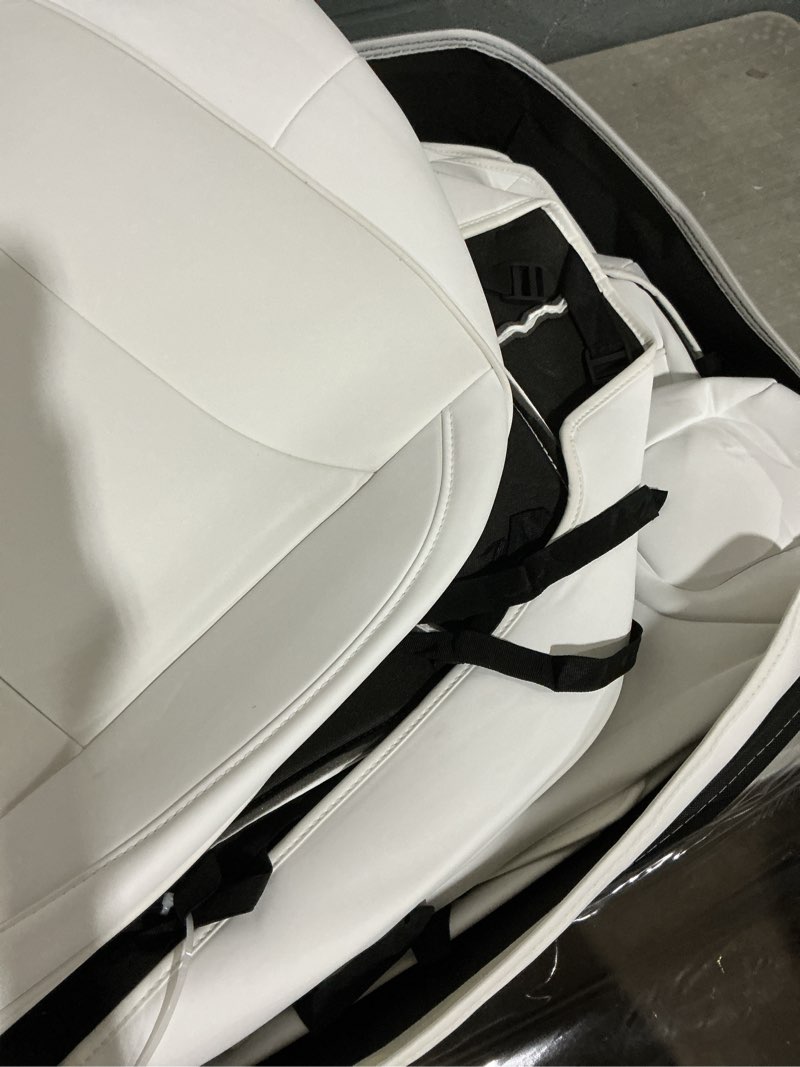 Condition photo showing Good Condition for 2024 tesla model 3 highland upgraded car seat covers nappa leather car interior seat airbag compatible cushion cover full set custom fit 2024 model 3, nappa white