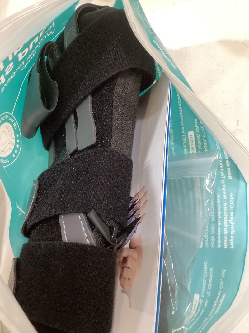 Condition photo showing Good Condition for radial nerve palsy brace splint for finger extension, wrist drop, crutch palsy, mcp arthroplasty, radial nerve injury, finger limp, stroke recovery, adjustable hand stabilizer fit right & left hand black one size