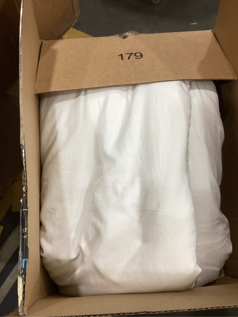 Condition photo showing As Is for Bedsure Oversized King Comforter Set, White Soft Prewashed Bedding for All Seasons, 3 Pieces GentleSoft™ Bed Set, 1 Lightweight Comforter (120"x98") and 2 Pillowcases (20"x36") Oversized King(120"x98") 02 - White