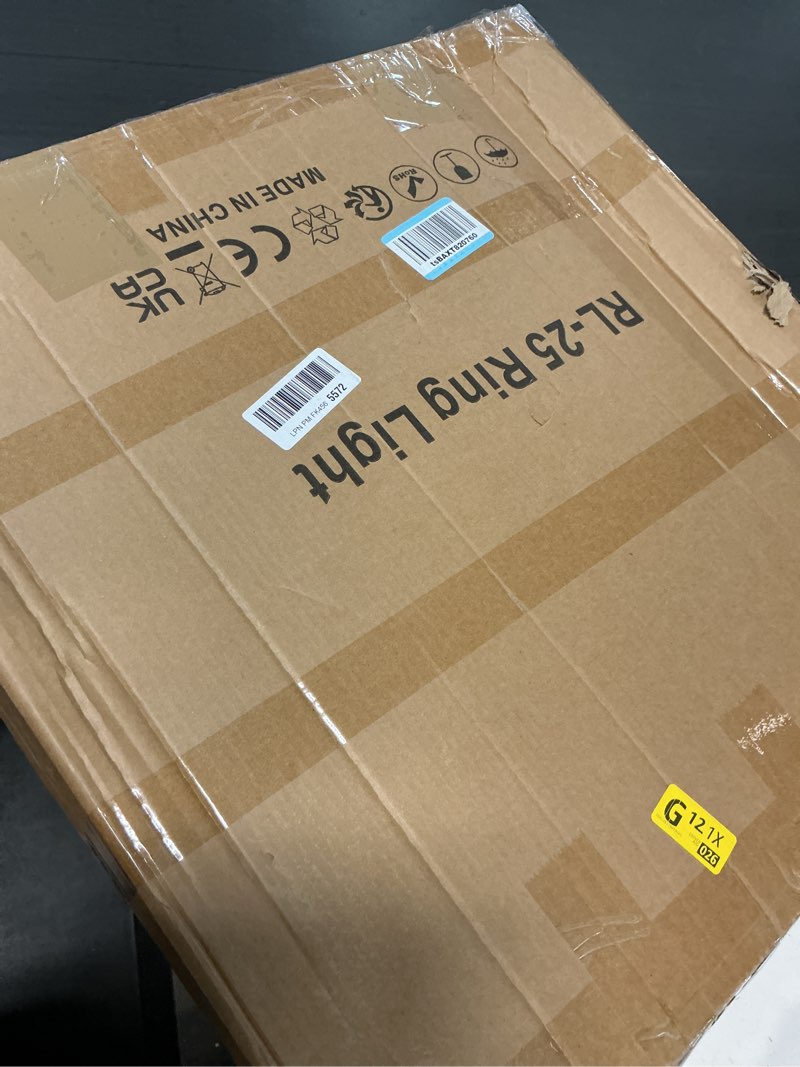 Condition photo showing New/Like New for 25 '' Ring Light Wall Mount with Phone Holder, Rotatable Triangle Boom Arm Overhead Light Stand for Photography Lighting Studio, Live Streaming, Salon, Barber Light, Beauty Tattoo Light