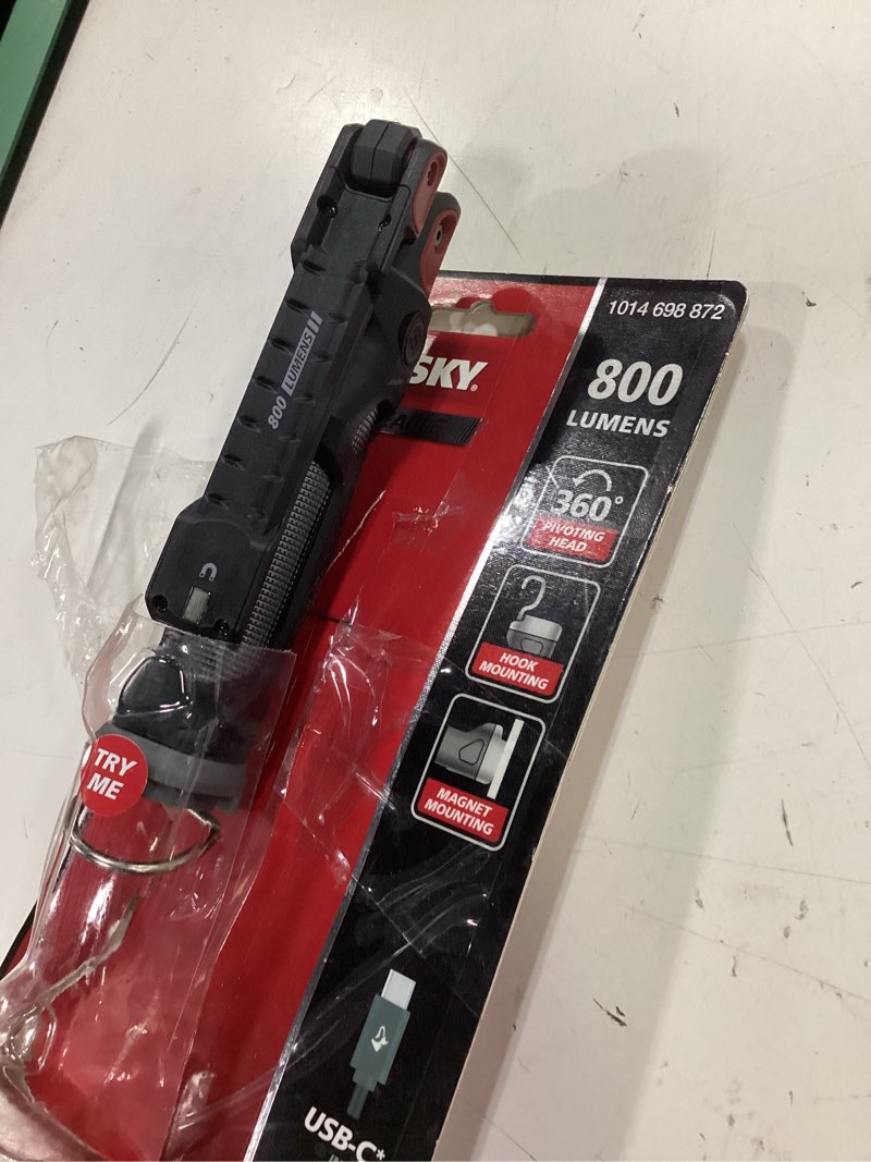 Condition photo showing Good Condition for husky 800 lumens rechargeable led inspection flip flashlight