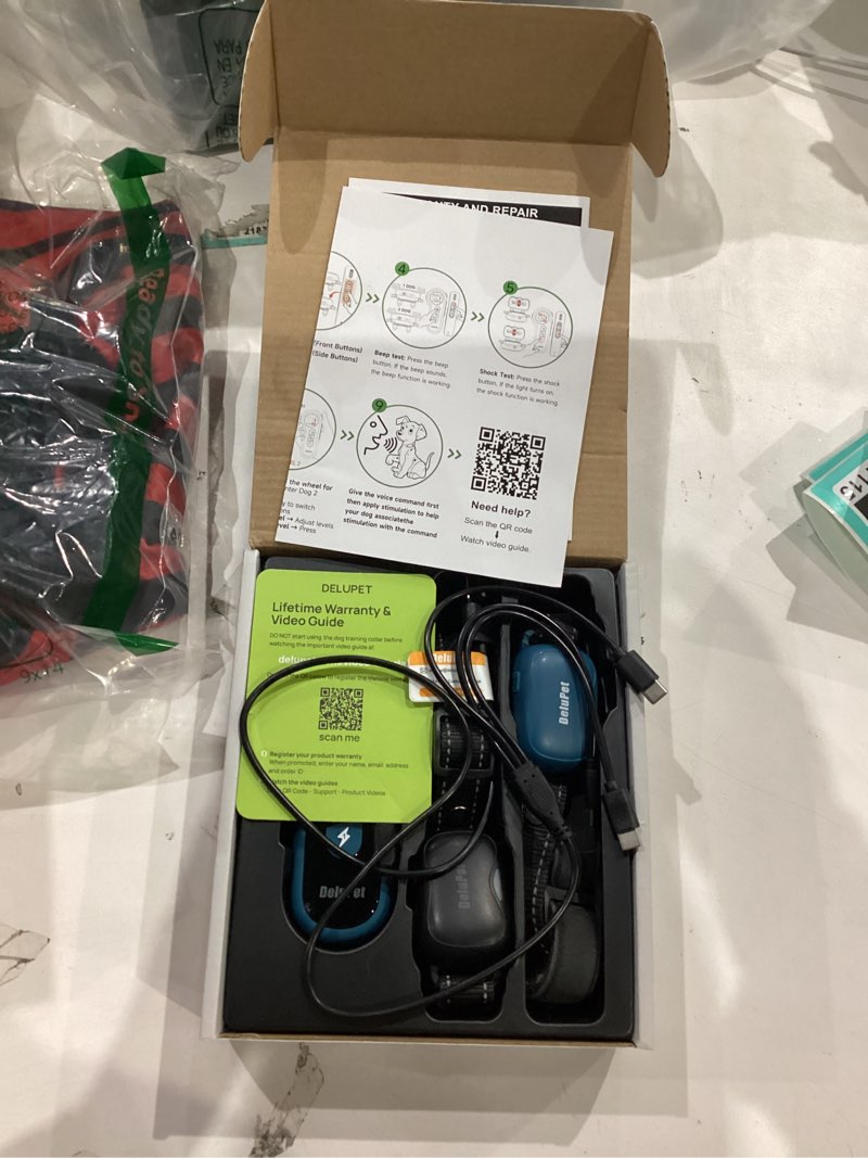 Condition photo showing Good Condition for delupet dog shock collar 2 dogs- 4500ft dual-direct dog training collars with remote for small medium large dog, ipx8 waterproof rechargeable e-collar with beep(1-8), vibration(1-3), shock(0-99), blue