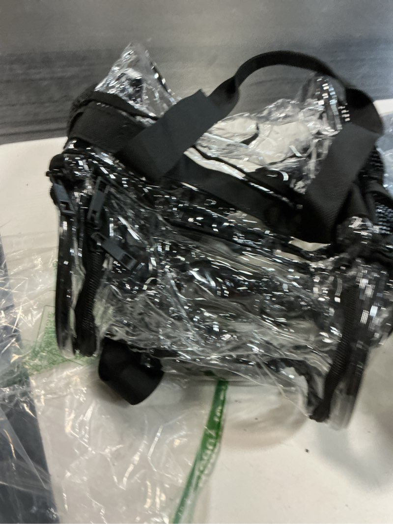Condition photo showing Good Condition for clear lunch bag heavy-duty tote - double purse for work concert correctional officers stadium women 12x6x12 black 1pack black