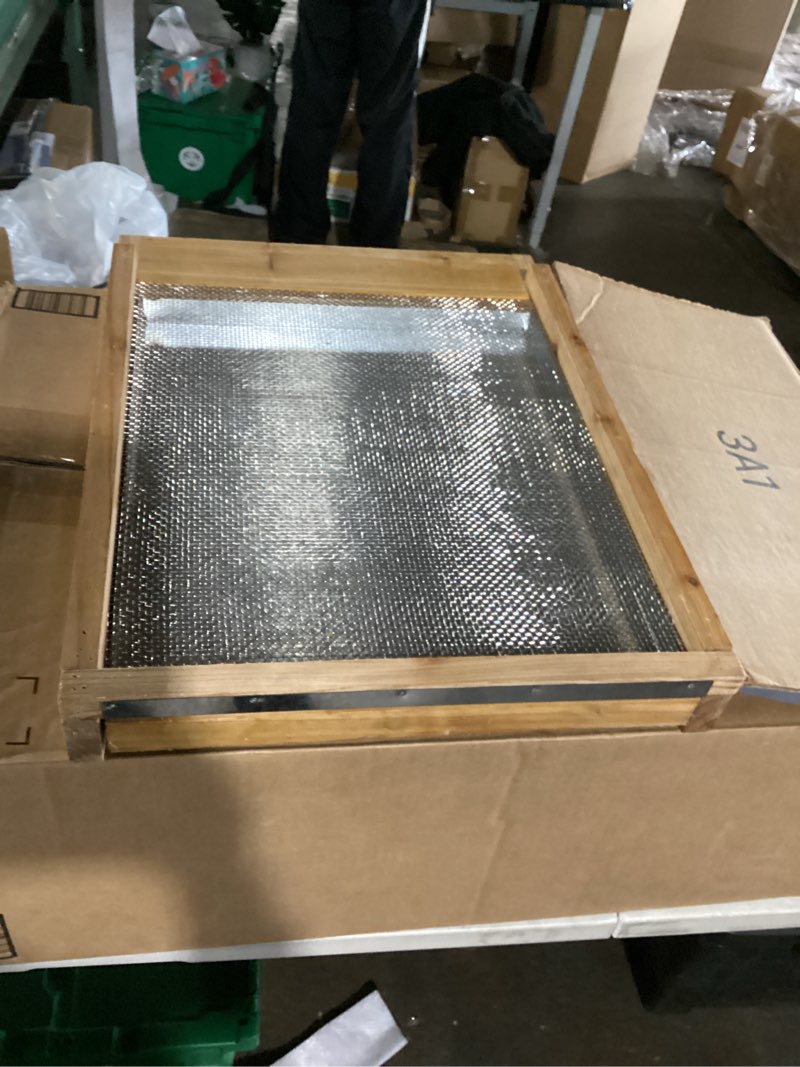 Condition photo showing Good Condition for bee hive metal screened bottom board 10 frame screen bottom board dipped in 100% beeswax with entrance reducer beehive metal screened bottom board for 10 frame langstroth beehive beekeeping supplies 1 pack