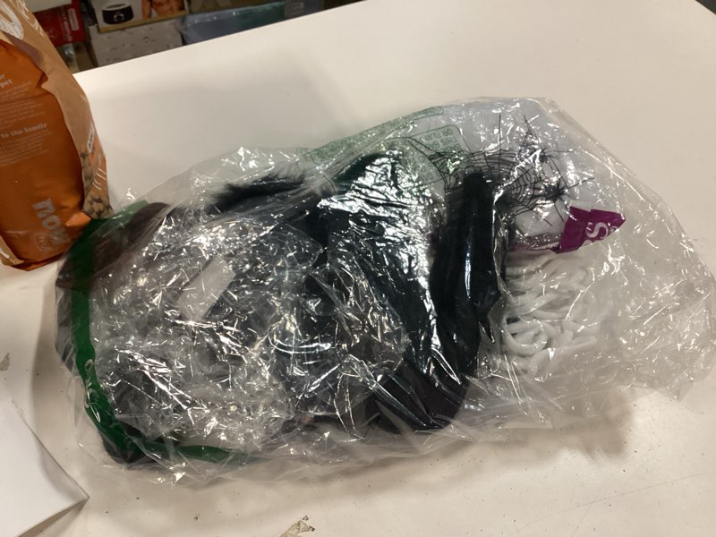 Condition photo showing Good Condition for Spider Web Halloween Decorations Outdoor Lights, 125 Purple LED Light Up 16.4Ft Giant Spiderweb & 60" Large Spider & 22 Small Spiders & 20g Stretch Cobweb, 8 Modes Lighted Decor for Yard Outside Battery powered + remote control