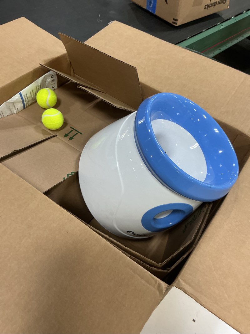 Condition photo showing As Is for Pet Prime Dog Automatic Ball Launcher for Large Dogs Ball Thrower Machine Outdoor Indoor Use Interactive Dog Toy Adjustable Distance 10-40ft - Included 6 PCS 2.5” Tennis Balls and a Whistle Max Ball Launcher