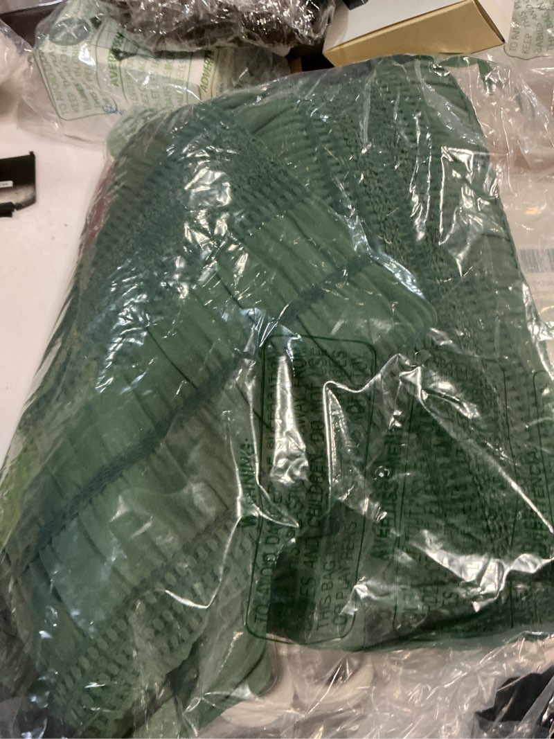 Condition photo showing Good Condition for Extra Long Dark Green Boho Shower Curtain 72 x84 Cotton Blend Tufted Fabric Waffle Textured Farmhouse Shabby Chic Rustic Minimalist Striped for Bathroom, Hotel Dark Green 72"W x 84"L (Pack of 1)
