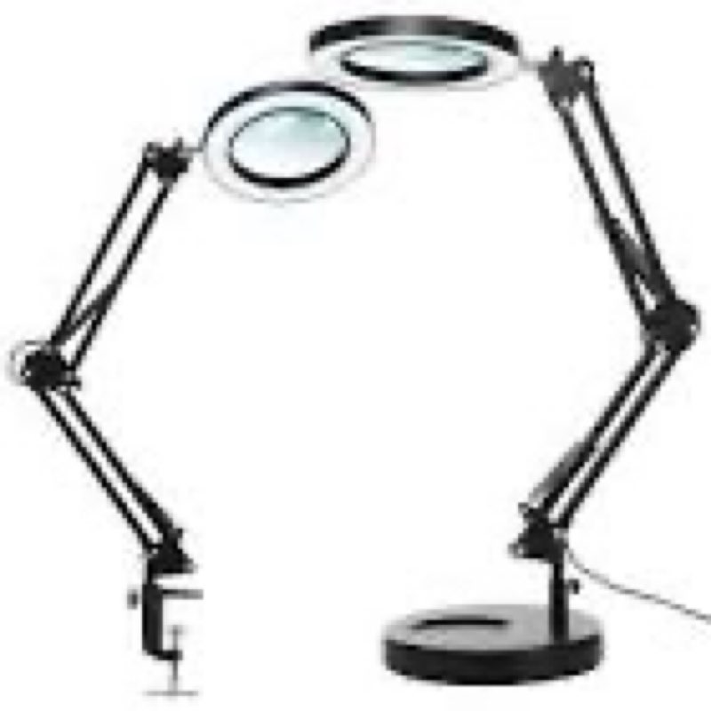 magnifying glass with light and stand, 10x large 7'' magnifying glass for reading, close work, cross