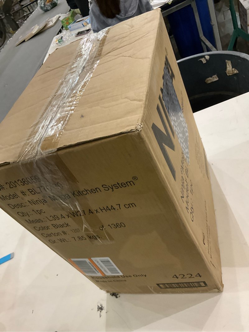 Condition photo showing As Is for Ninja Mega Kitchen System, 1500W, 72 oz. Full-Size Blender & 8-Cup Food Processor with (2) 16 oz. To-Go Cups, Total Crushing Technology - Smoothies, Ice Crushing, Purees, Dough & More, Black, BL770 Pitcher+Bowl+(2) 16-oz. Cups