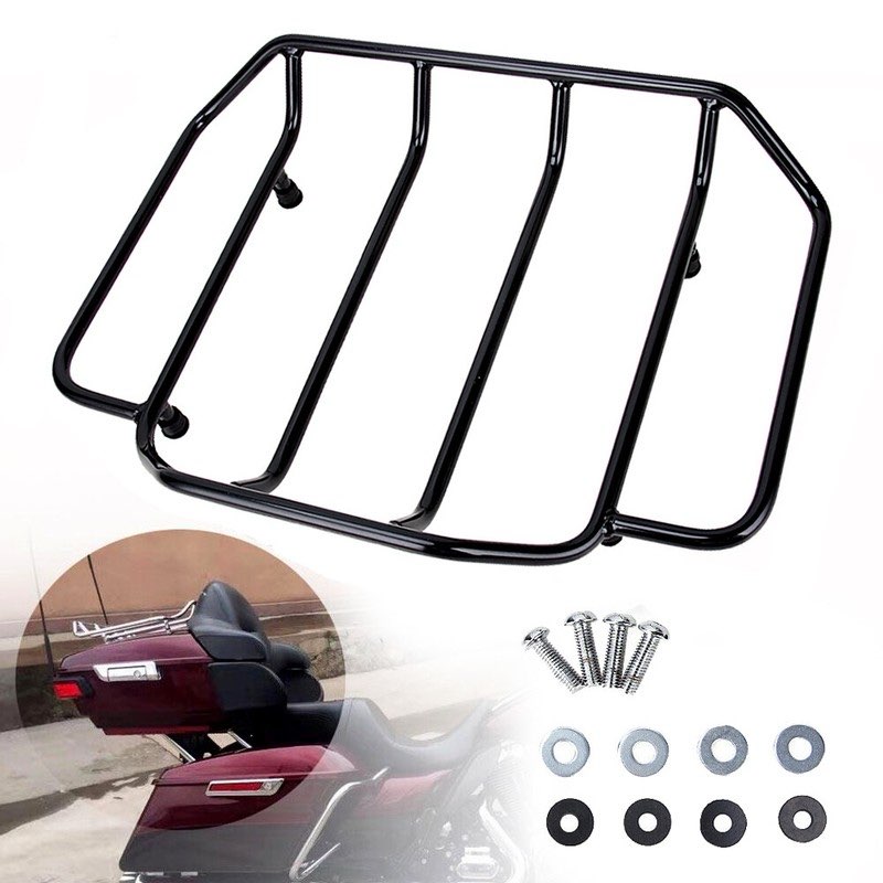 Eumti Motorcycles Air Wing Black Luggage Rack Carrier Trunk Top Rack Rail Mount Compatible with Harl