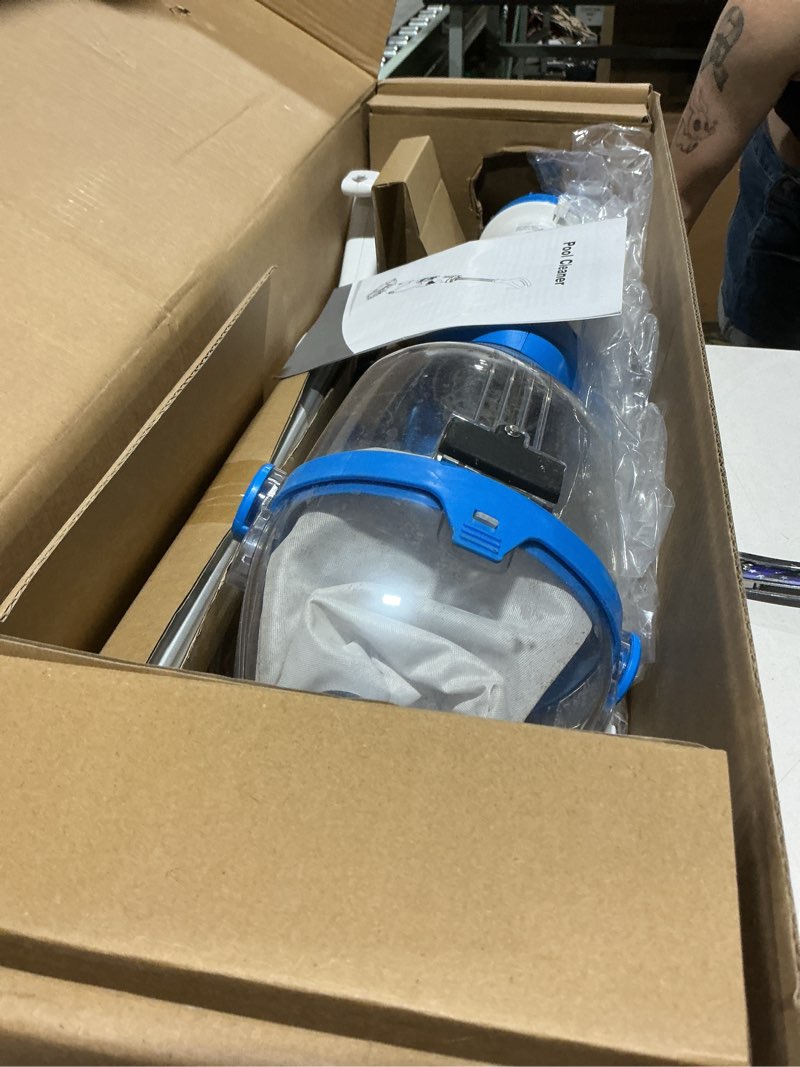 Condition photo showing As Is for lanocean 2026 newly cordless pool vacuum for inground pool, flow adjustable, transparent brush head–visible cleaning, 19 gpm powerful suction handheld pool vacuum for above ground pool, 70mins runtime