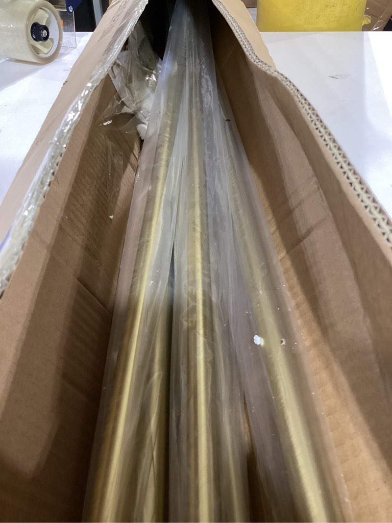 Condition photo showing Good Condition for 2 Pack Warm Gold Disc Curtain Rods, 84-144 Inches Window Curtain Rod,Adjustable Room Darkening Drapery Rod with Aluminum Finials and Brackets,Wrap Around Design 84-144" & 2PCS Warm Gold