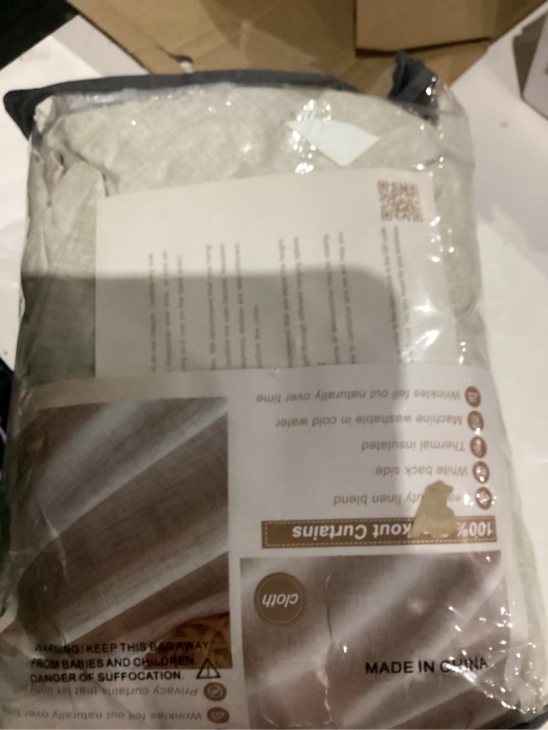 Condition photo showing Good Condition for 100 inch curtains cabin & drapes window coverings linen custom blackout curtains (each 40x2 panel 80 widex100 tall natural birch) double pinch pleated sliding door curtains for patio natural 40"w x 100"l (pack of 2)