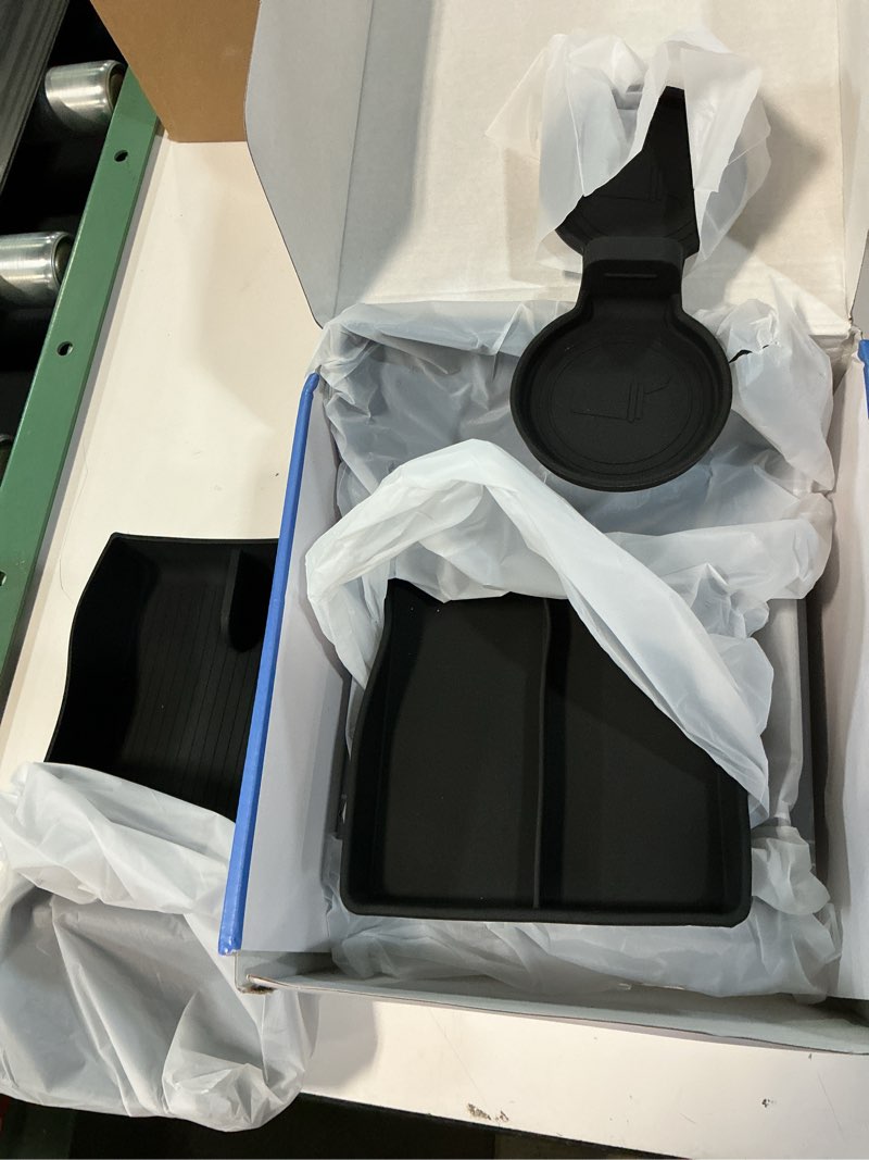Condition photo showing Good Condition for center console organizer tray for tesla model y juniper 2026 2025 (premium & performance), 8pcs - pc material & silent silicone armrest storage box bottom liners wireless charging pad cup holder 8pcs (y juniper)