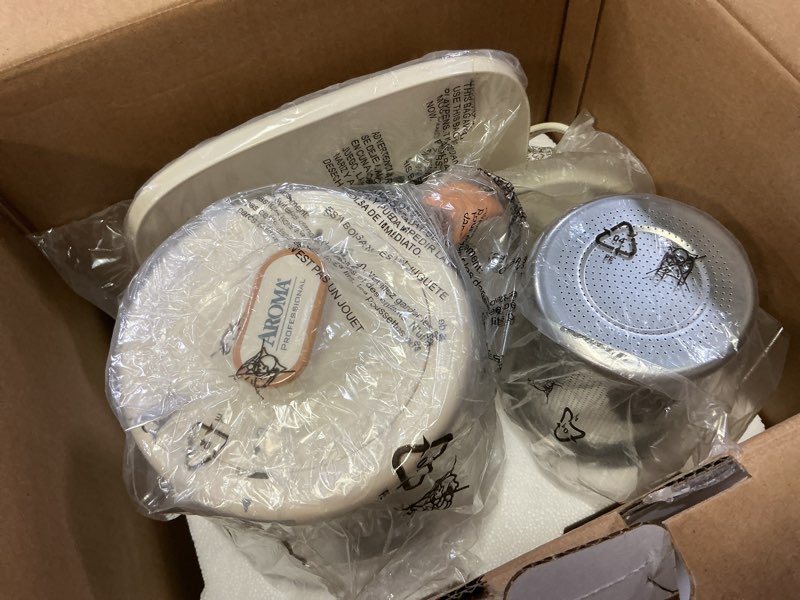 Condition photo showing New/Like New for AROMA® Professional Infusion Glass Electric Tea Kettle with Temperature Control and 10 Preset Modes (6 Cups, 1.5 Liters)