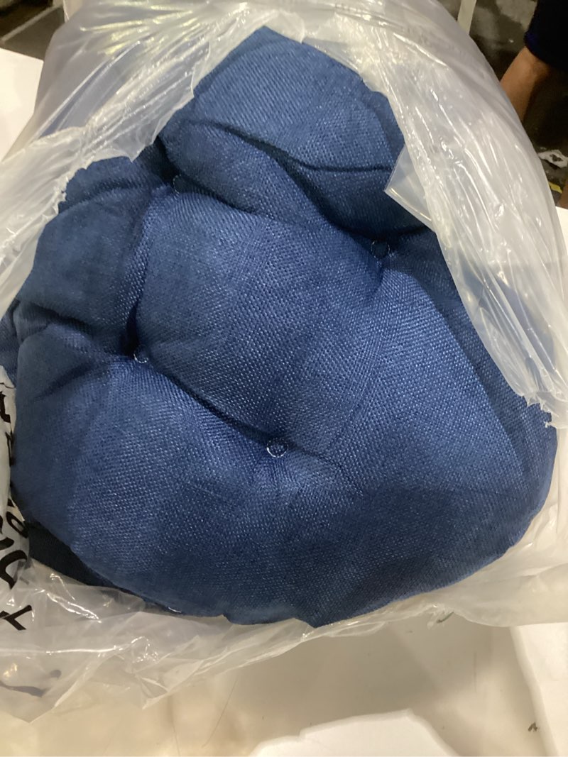 Condition photo showing As Is for fumete 8 pcs 16 inch round floor cushions for kids and toddlers, flexible seating classroom furniture floor pillow for home, daycare, preschool, yoga and meditation (jewelry blue) jewelry blue 8
