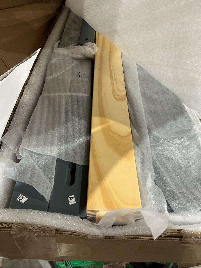Condition photo showing Good Condition for ocodile toddler bed with rails | low montessori floor bed frame for kids | standard crib size wooden frame for independent toddlers 1-3 - gray 1 - gray