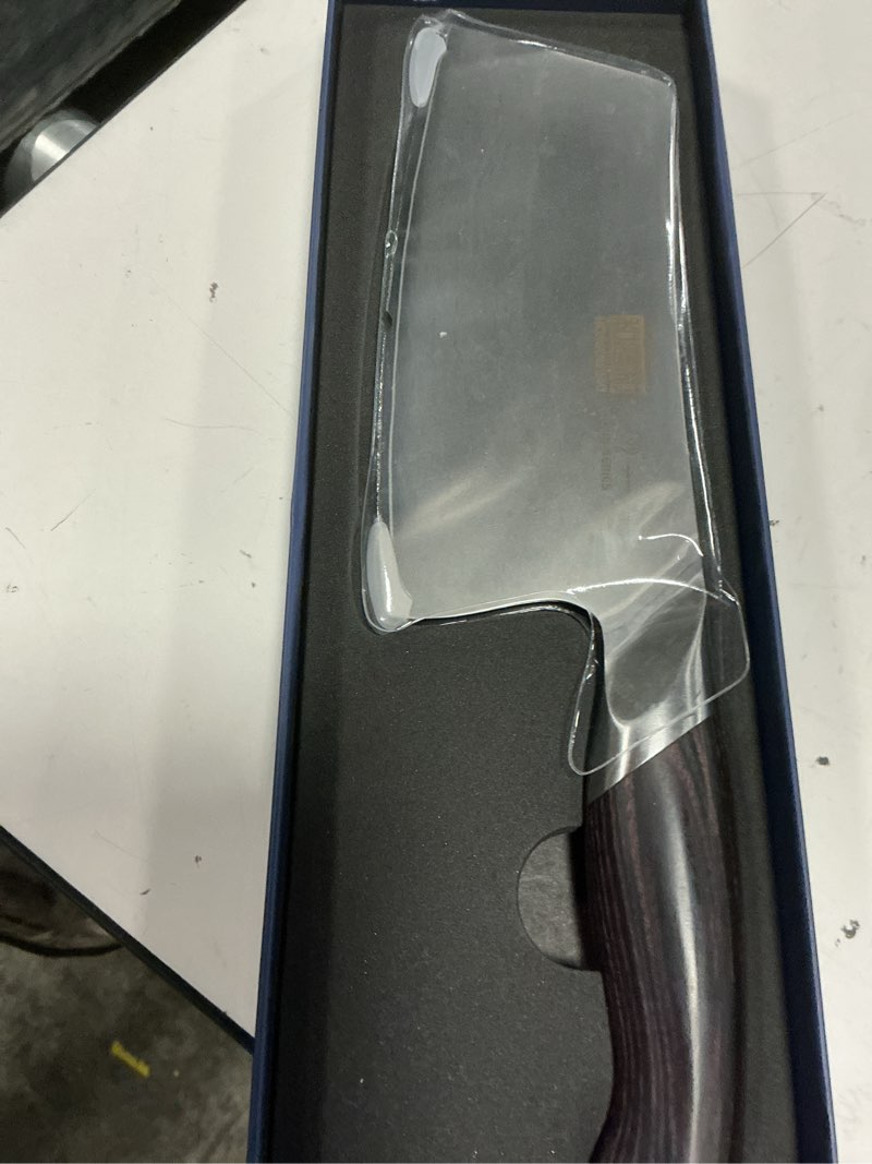 Condition photo showing Good Condition for hoshanho cleaver knife 7 inch, ultra sharp japanese high carbon steel vegetable meat cleaver, multifunction chopper butcher knife for home kitchen and restaurant 7"