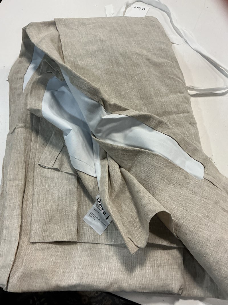 Condition photo showing Good Condition for quince european line true blackout curtain 96”x84” single panel in sand