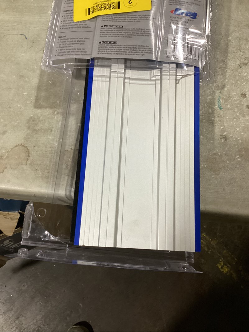 Condition photo showing Good Condition for possibly incomplete hardware.. kreg accu-cut aluminum 50 in. l saw guide blue/silver 1 pc