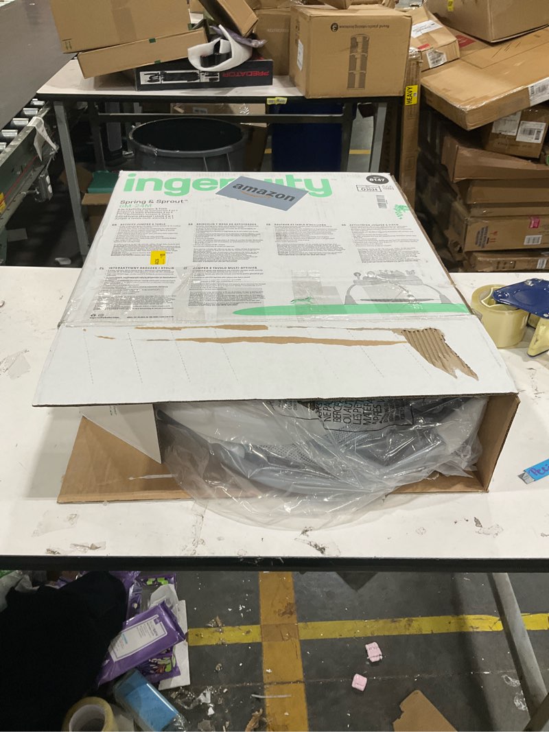 Condition photo showing As Is for Ingenuity Spring & Sprout 2-in-1 Baby Activity Center Jumper and Table with Infant Toys - Ages 6 Months +, First Forest Pink