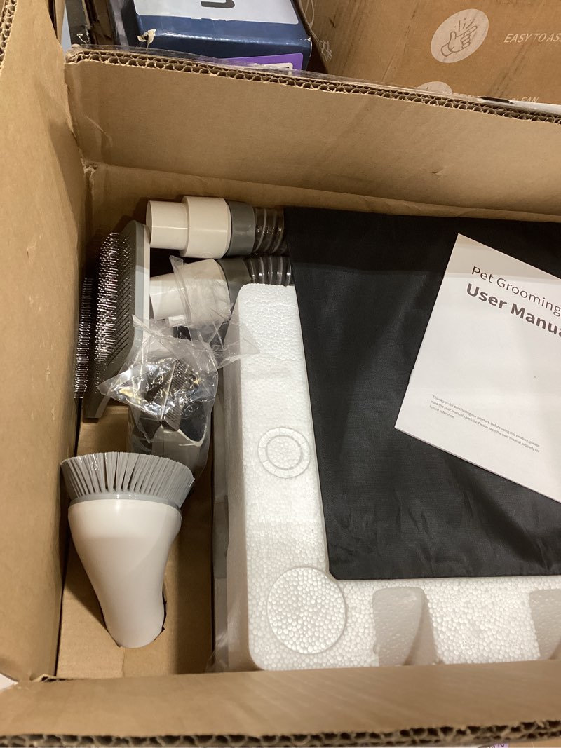 Condition photo showing As Is for AIRROBO Dog Grooming Vacuum Kit,12000Pa Strong Pet Vacuum for Shedding,Grooming Hai,Quiet,PG100,2L Large Capacity White