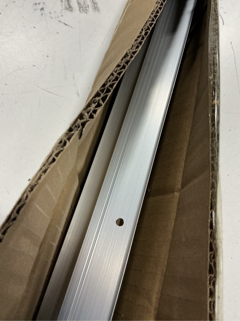 Condition photo showing Good Condition for hicarer 1 pcs door bottom sweep with rain drip 0.5625" w x 2" h x 36" l, sliver exterior door rain drip guard, bottom weather stripping, mill finish aluminum with vinyl insert 0.5625" w x 2" h x 36" l sliver 1