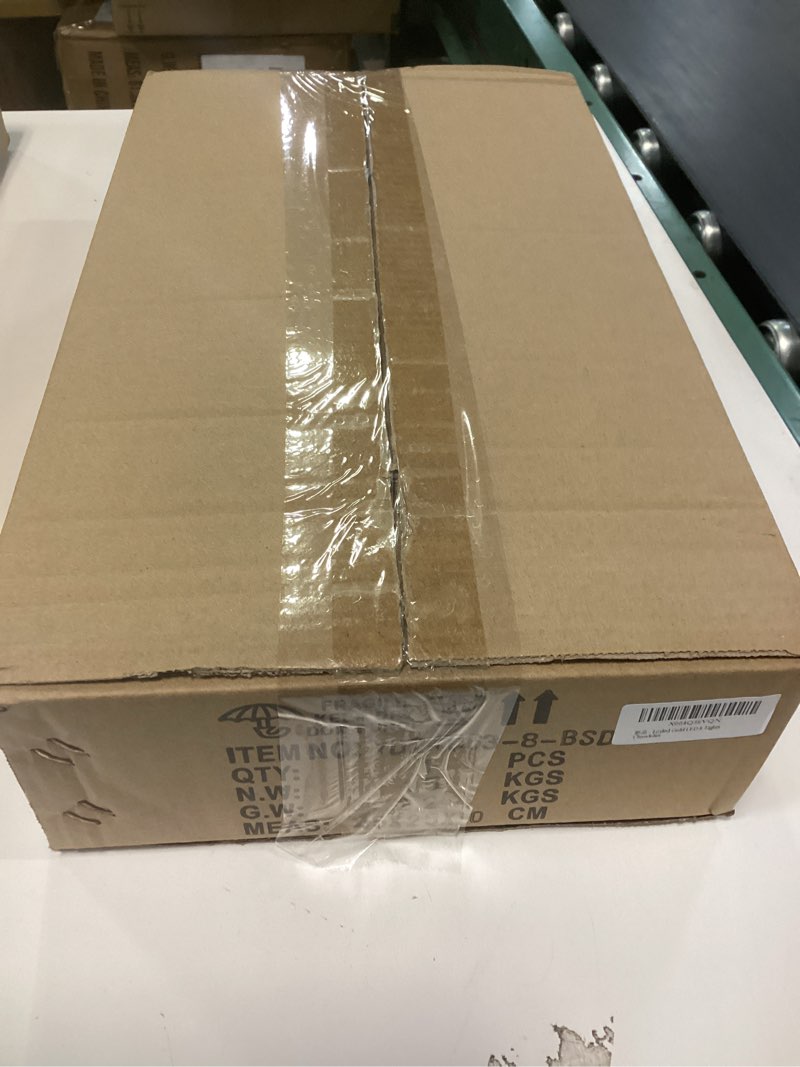 Condition photo showing New/Like New for 8-light gold sputnik chandelier, 27.5inch modern led pendant light for kitchen island ceiling light dimmable remote control linear light for dining room, living room