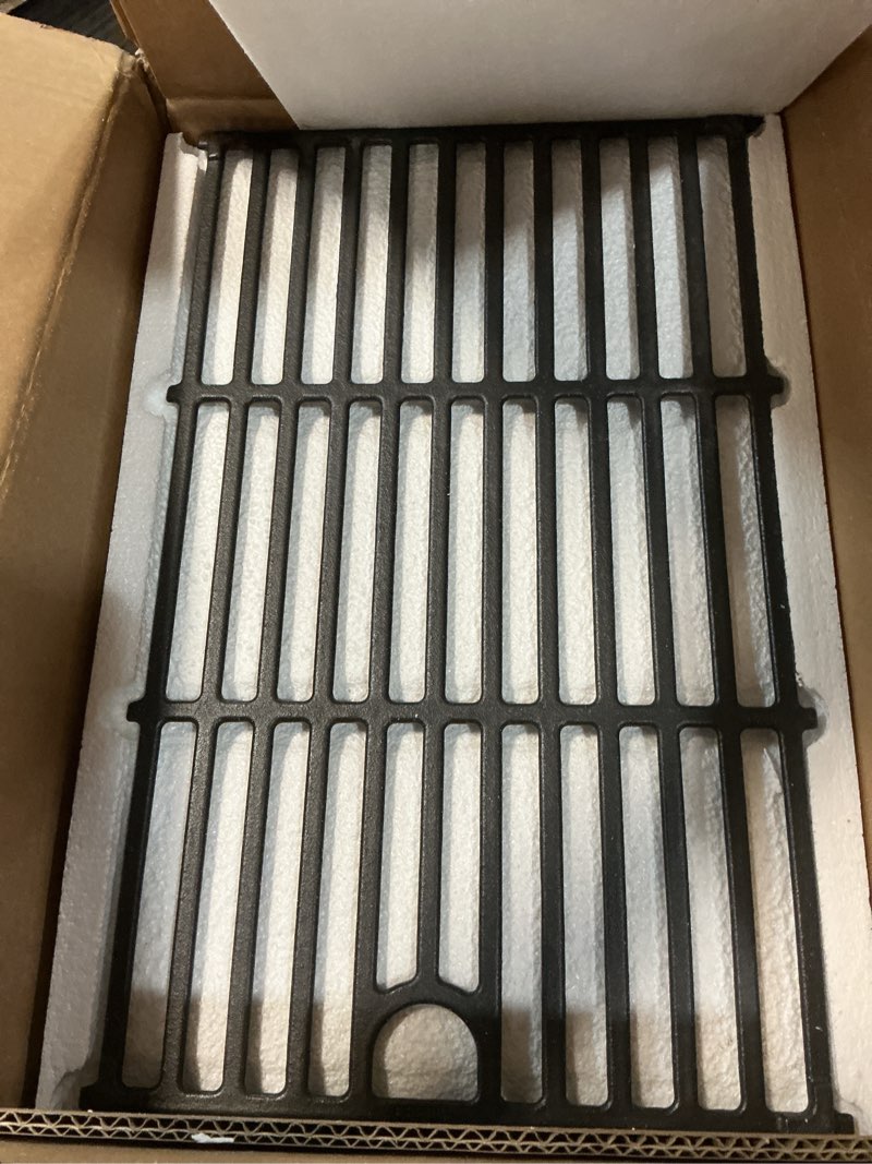 Condition photo showing Good Condition for grill grates for charbroil performance 463352521 463365021 463354021 463365522, 17 inch grill grids for char-broil 463366022 463350521, cooking grates replacement parts for g426-0004-w1 g426-0005-w1 cast iron 17x24.7"